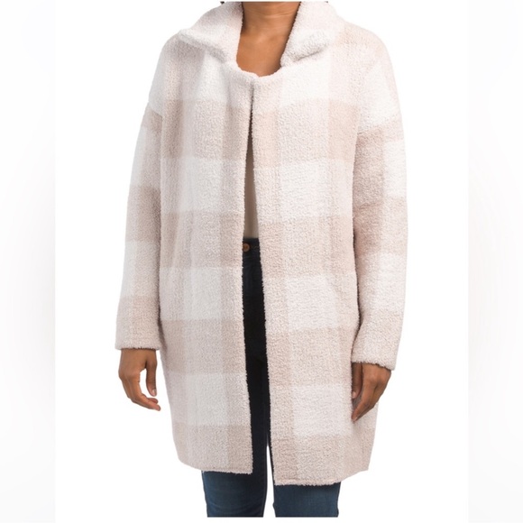 🎉LAST CHANCE🎉H HALSTON Buffalo Check Collar Cardigan With Pockets - Picture 2 of 11